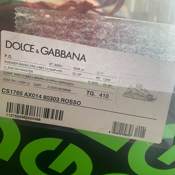 Red Men's Dolce & Gabbana sneakers with box & accessories